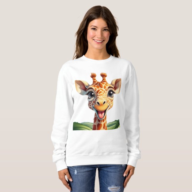 Niedliche Lächelgiraffe Sweatshirt (Vorne ganz)