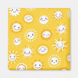 Niedliche Lächelnde Cartoon Kunst Magnet