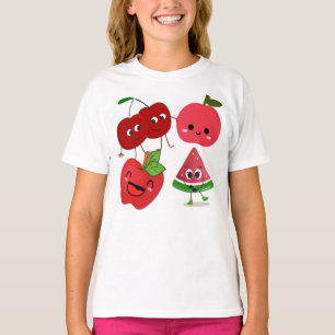 Niedliche lächelnde Fruchtcharaktere T-Shirt