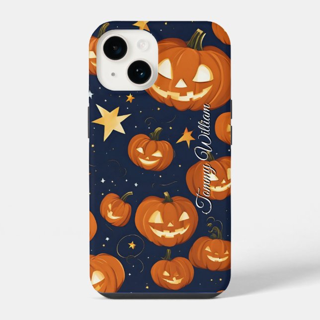 Niedliche lächelnde Kürbis zu Halloween iPhone Hülle (Rückseite)