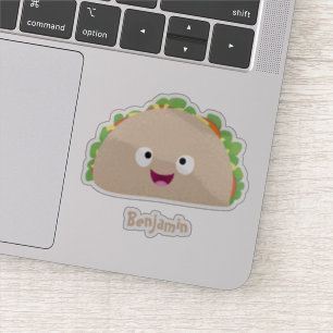 Niedliche Lächelnde Taco-Cartoon-Illustration Aufkleber