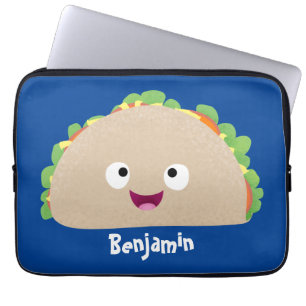 Niedliche Lächelnde Taco-Cartoon-Illustration Laptopschutzhülle
