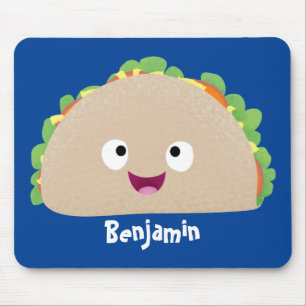Niedliche Lächelnde Taco-Cartoon-Illustration Mousepad