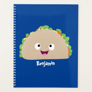 Niedliche Lächelnde Taco-Cartoon-Illustration Planer