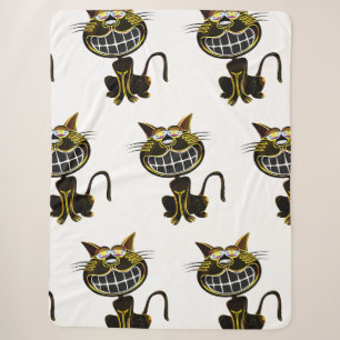 NIEDLICHE LACHTUNG, SCHWARZ UND HELL GELB, CAT SHERPADECKE