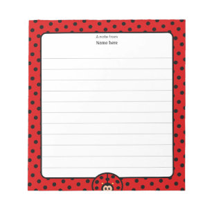 Niedliche Lady Bug Lined Notizblock