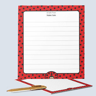 Niedliche Lady Bug Lined Notizblock