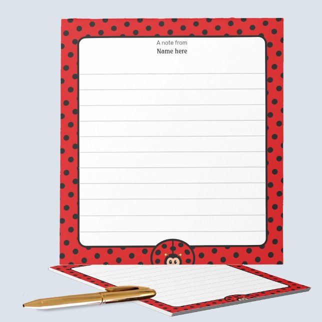 Niedliche Lady Bug Lined Notizblock (Von Creator hochgeladen)
