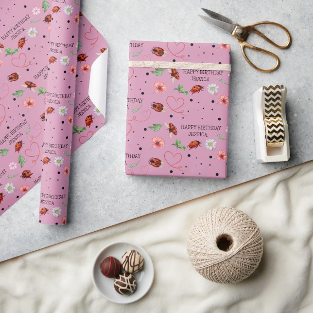 Niedliche Lady Bugs Geschenke Geschenkpapier (Kunsthandwerk)