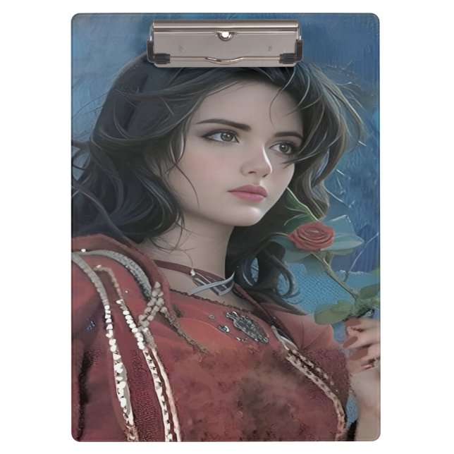 Niedliche Lady Clipboard Klemmbrett (Vorderseite)