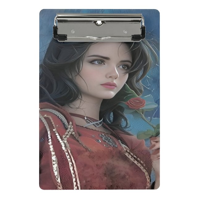 Niedliche Lady Mini-Zwischenablage Mini Klemmbrett (Vorderseite)