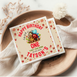 Niedliche Ladybug 1. Geburtstag | Bug Theme Party Serviette