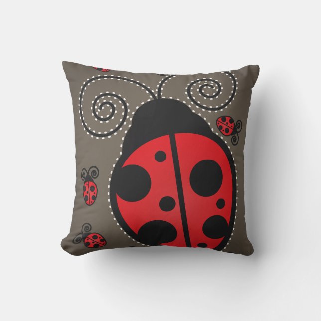 Niedliche Ladybug American Mojo Throw Kissen (Vorderseite)