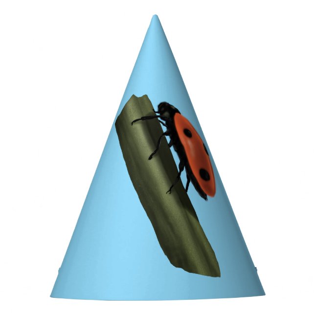 Niedliche Ladybug an einer Baumgrenze Partyhütchen (Vorderseite)