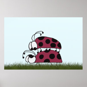 Niedliche Ladybug Art tiled You are my rock Poster
