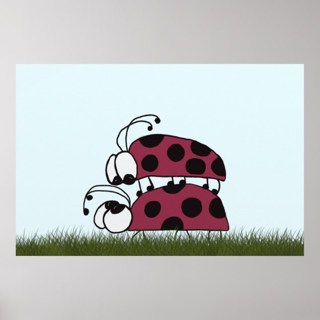 Niedliche Ladybug Art tiled You are my rock Poster (Vorne)
