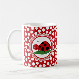 Niedliche Ladybug auf einer Leaf - Girls rot Schwa Kaffeetasse