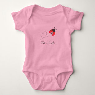 Niedliche Ladybug Baby Girl Personalisiert Strampler