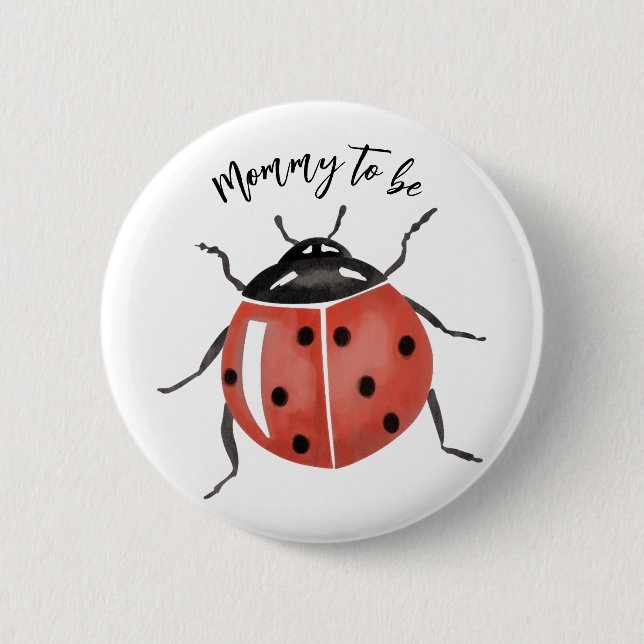 Niedliche Ladybug Babydusche Button (Vorderseite)