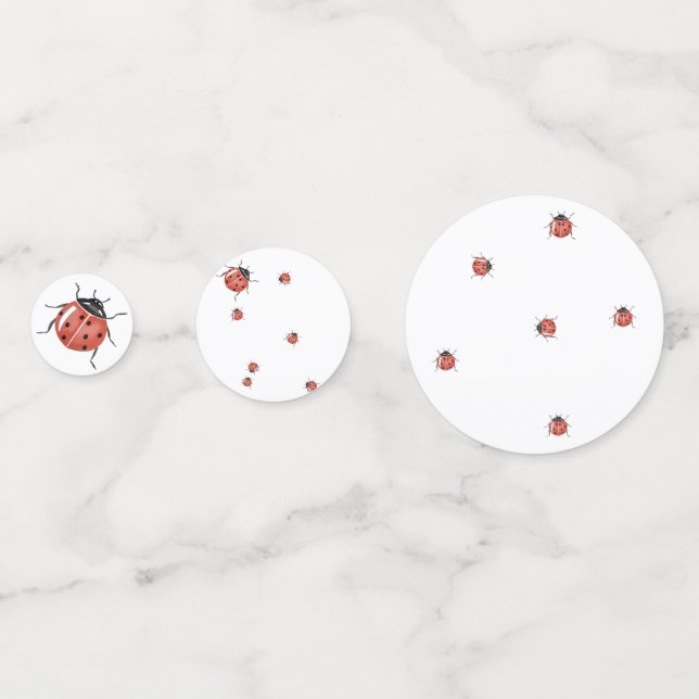 Niedliche Ladybug Babydusche Konfetti (Rückseiten)