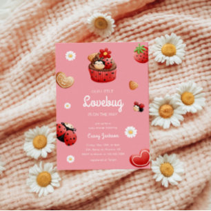 Niedliche Ladybug Cupcake Blume Kinderdusche Einladung