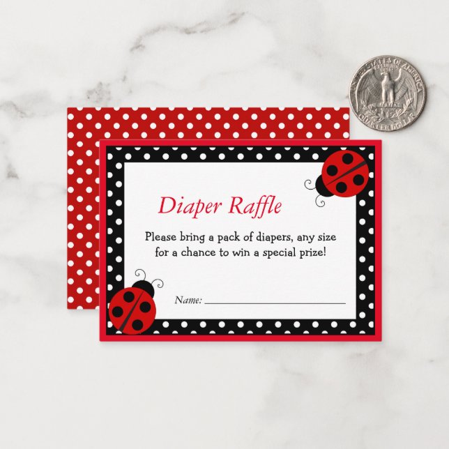Niedliche Ladybug Danke Mini-Note-Karte Mitteilungskarte (Vorderseite/Rückseite Beispiel)