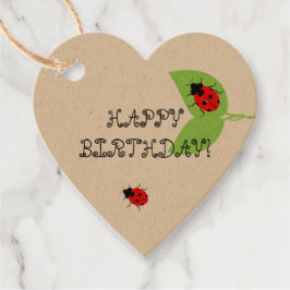 Niedliche Ladybug Geburtstagsgunst Geschenkmarken Geschenkanhänger