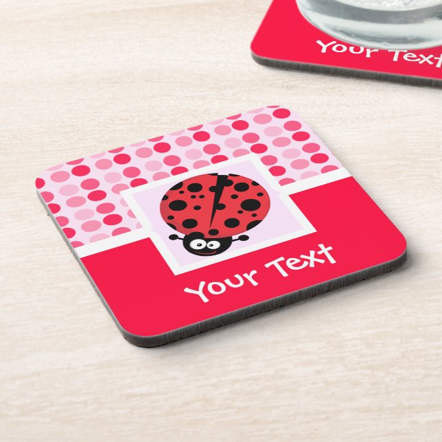 Niedliche Ladybug Getränkeuntersetzer (Linke Seite)