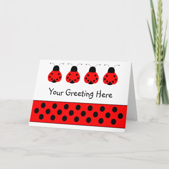 Niedliche Ladybug-Grußkarte Karte (Vorderseite)