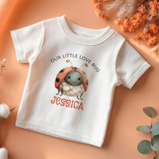 Niedliche Ladybug Illustration Pastel Wasserfarbna Baby T-shirt (Von Creator hochgeladen)