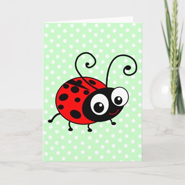 Niedliche Ladybug Karte (Vorderseite)