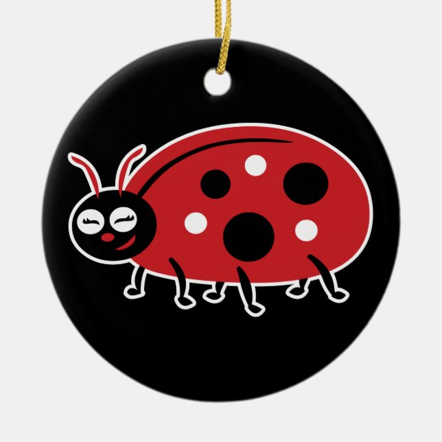 Niedliche Ladybug Keramik Ornament (Vorne)