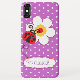 Niedliche Ladybug-Ladybird-Mädchen nennen lila iPhone XS Max Hülle