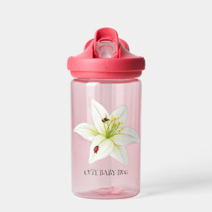 Niedliche Ladybug Lilie Blume Schüler Mädchen Trinkflasche