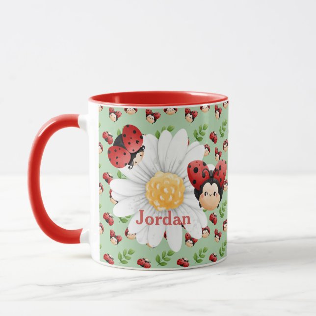 Niedliche LadyBug Muster Custom Kids Tasse (Links)