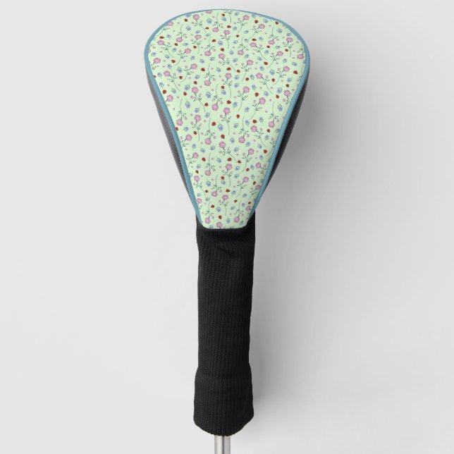 Niedliche Ladybug Polka dot Daisy Blume Rustikales Golf Headcover (Vorderseite)