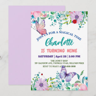 Niedliche Ladybug Polka dot floral Blume Geburtsna Feiertagskarte