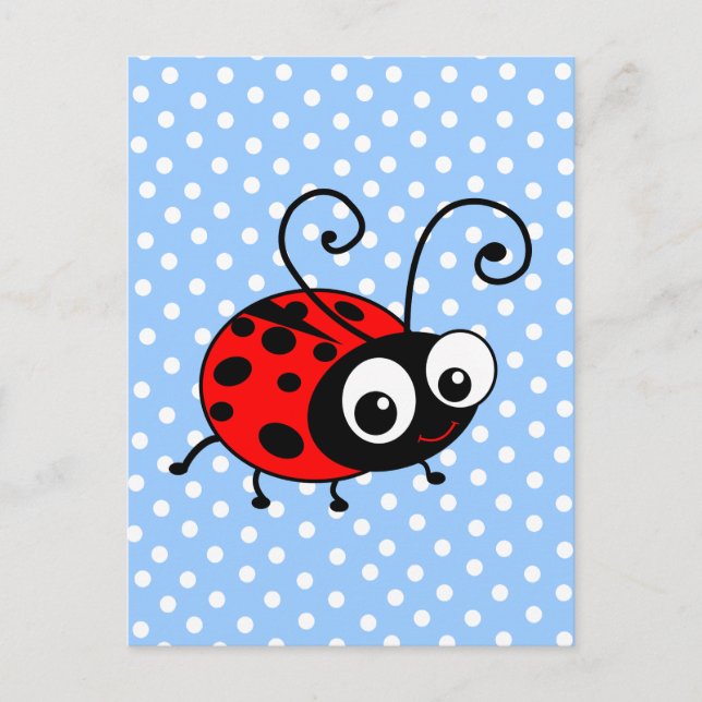 Niedliche Ladybug Postkarte (Vorderseite)