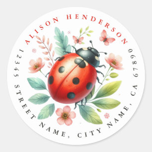 Niedliche Ladybug Round Stickers