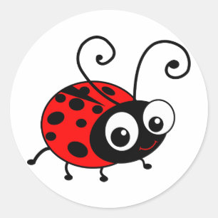 Niedliche Ladybug Runder Aufkleber
