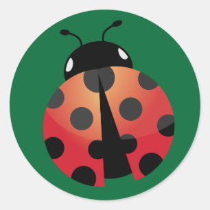 Niedliche Ladybug Runder Aufkleber
