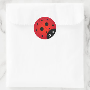 Niedliche Ladybug Runder Aufkleber