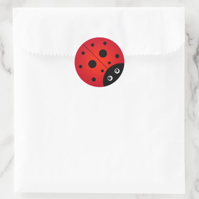 Niedliche Ladybug Runder Aufkleber (Tasche)
