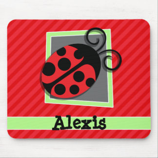 Niedliche Ladybug; Scarlet Rote Streifen Mousepad