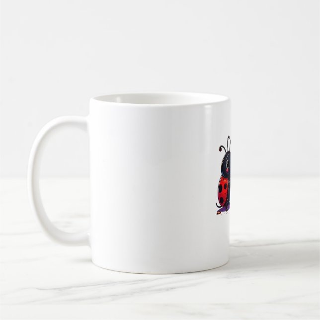 Niedliche Ladybug und Black Cat Halloween Classic  Kaffeetasse (Links)