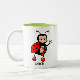 Niedliche Ladybug und Herz Zweifarbige Tasse