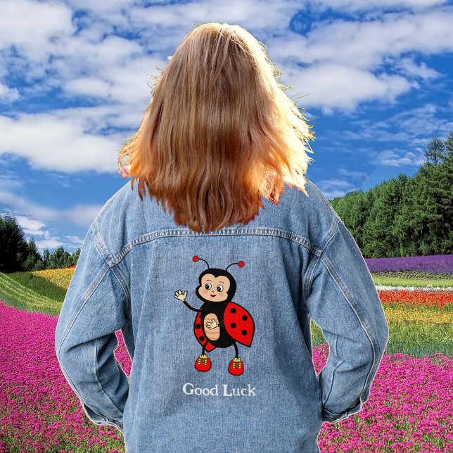 Niedliche Ladybug Viel Glück Jeansjacke (Von Creator hochgeladen)