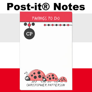 Niedliche Ladybugs Dinge, die Kinder rot nennen so Post-it Klebezettel