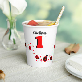 Niedliche Ladybugs mit Herz Pappbecher