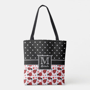 Niedliche Ladybugs Polka Dot Monogram